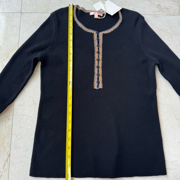 Lisa Todd Patch Match Henley top black size small - Picture 9 of 10